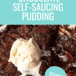 Gooey Chocolate Self-Saucing Pudding (Chocolate Cobbler) close-up.