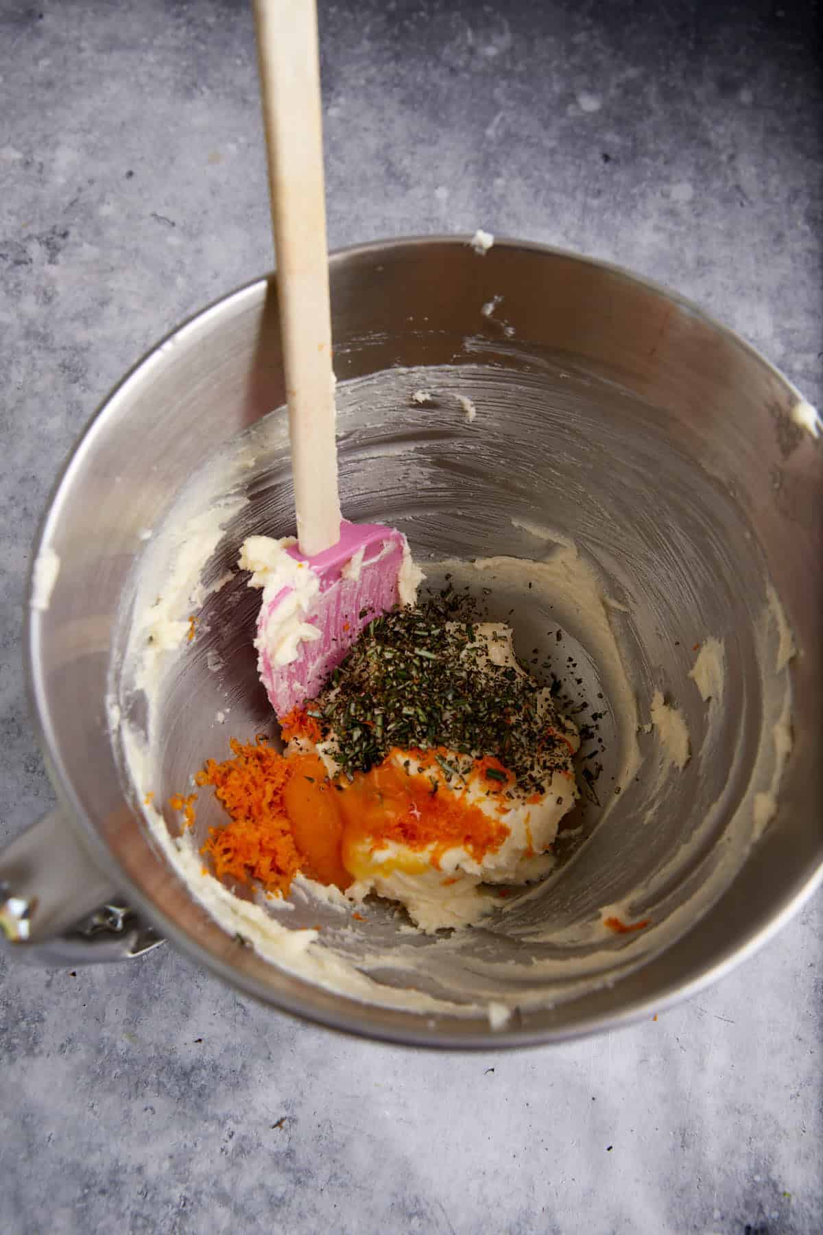 Orange zest and rosemary added to the shortbread dough.