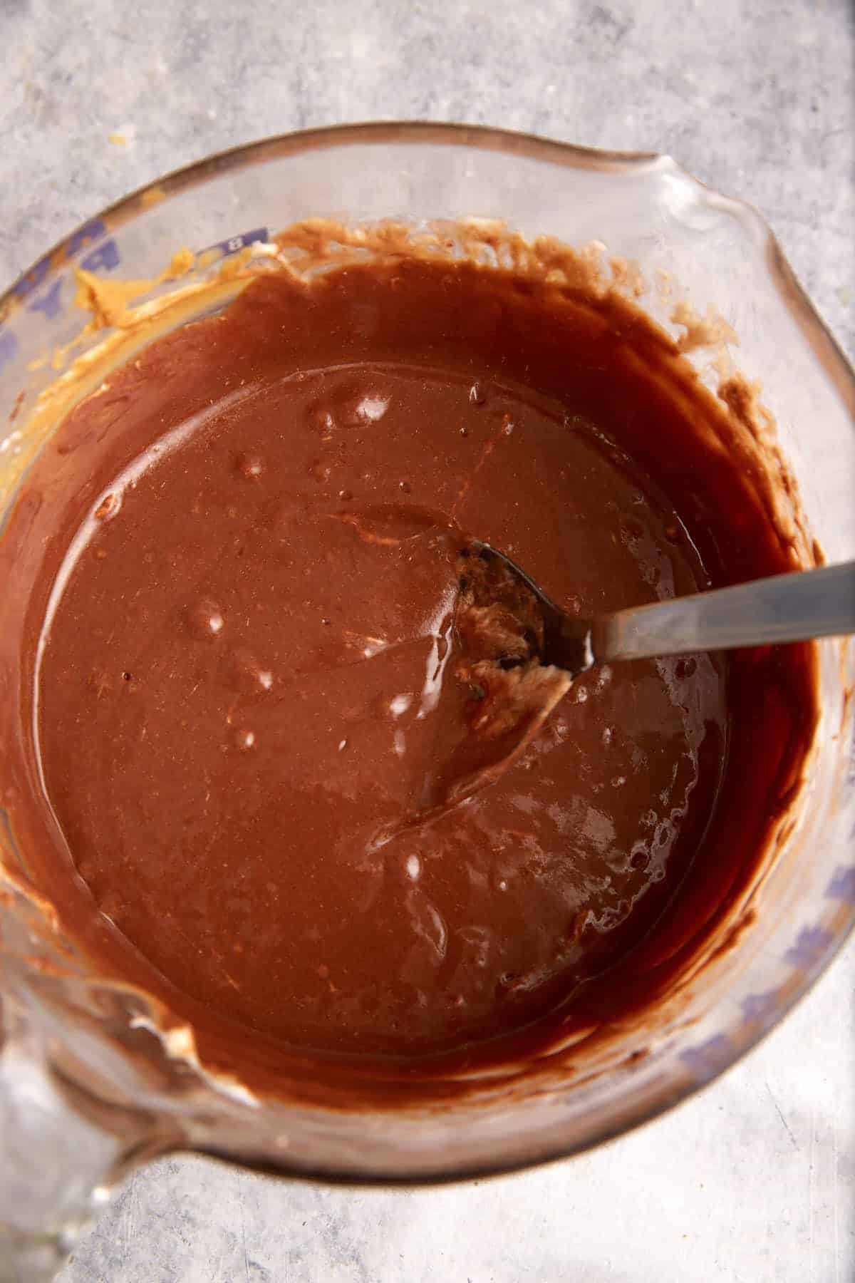 Melted chocolate and marshmallows.