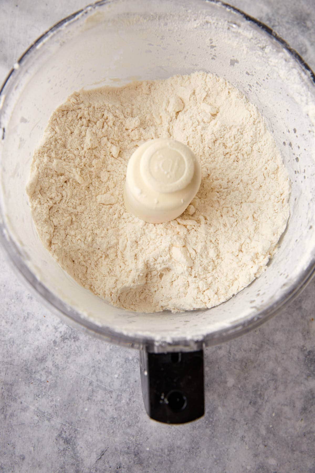 Butter cut into the flour mixture.