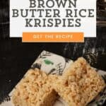 Brown Butter Rice Krispie Treats on a plate.