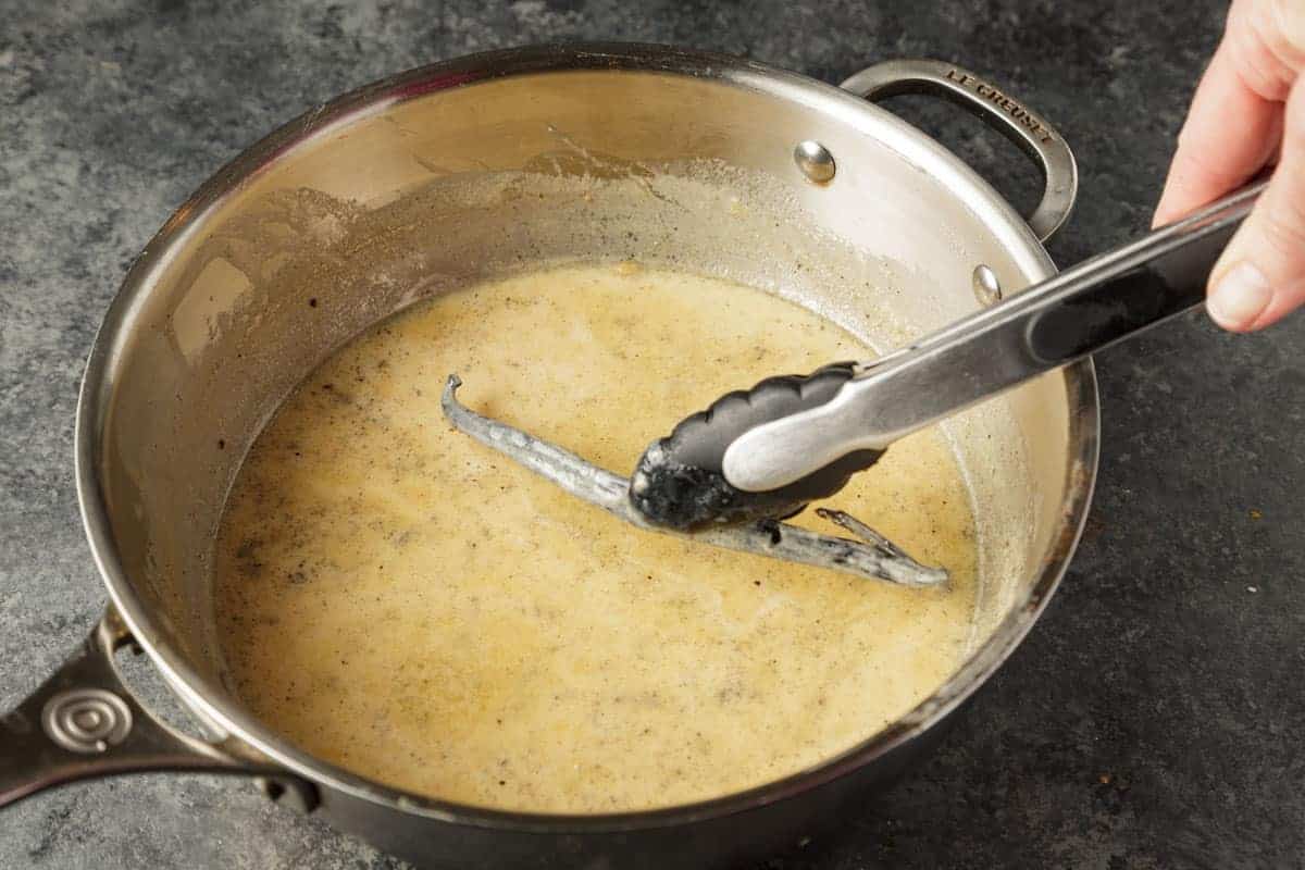 A vanilla bean in the sauce.