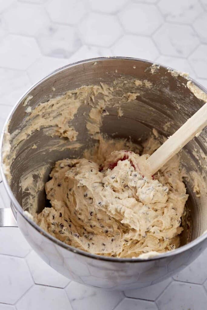 Mini chocolate chips added to the frosting.