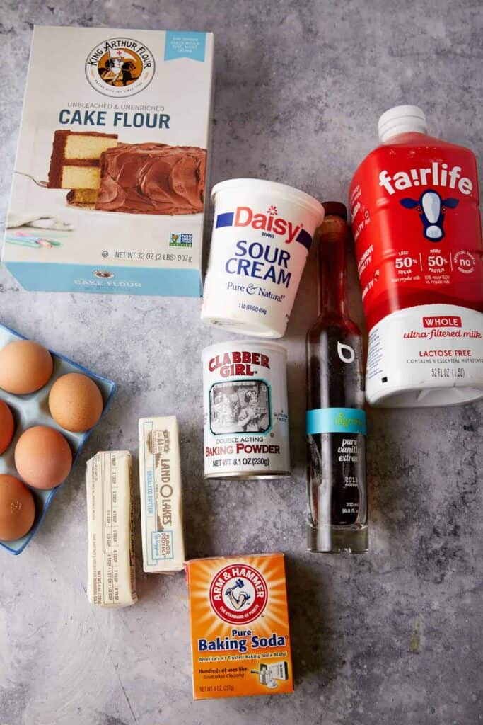 Ingredients for a vanilla cake.