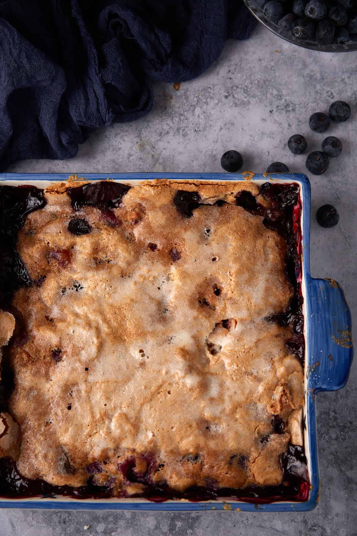 A baked bluebbery cobbler.