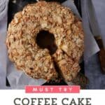 Cream Cheese Filled Coffee Cake sliced.