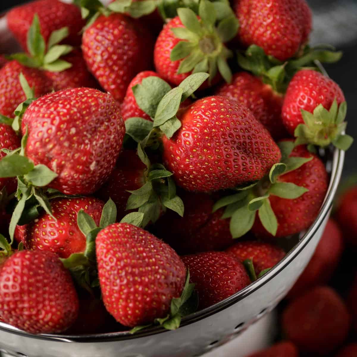 A basket of strawberries.