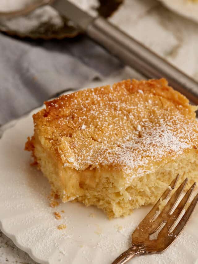 A serving of a St. Louis butter cake on a plate.
