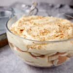 Banana Pudding in a glass bowl.