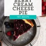 Berry Cream Cheese Pie on a plate.