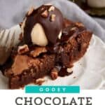 Chocolate Brownie Pie with ice cream.