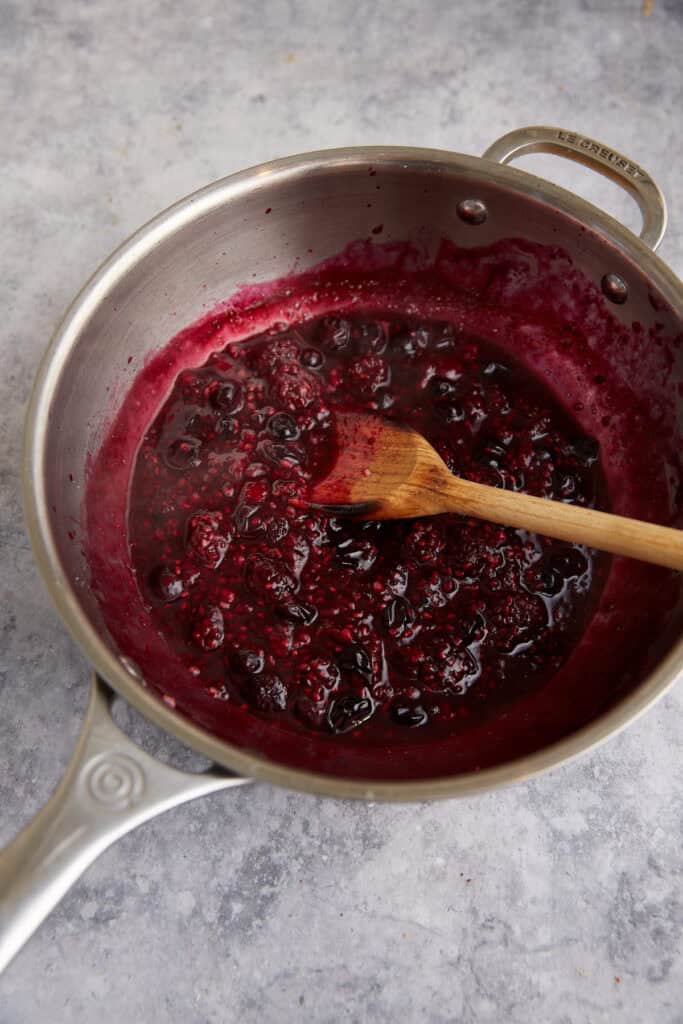 Berries in a saucepan.