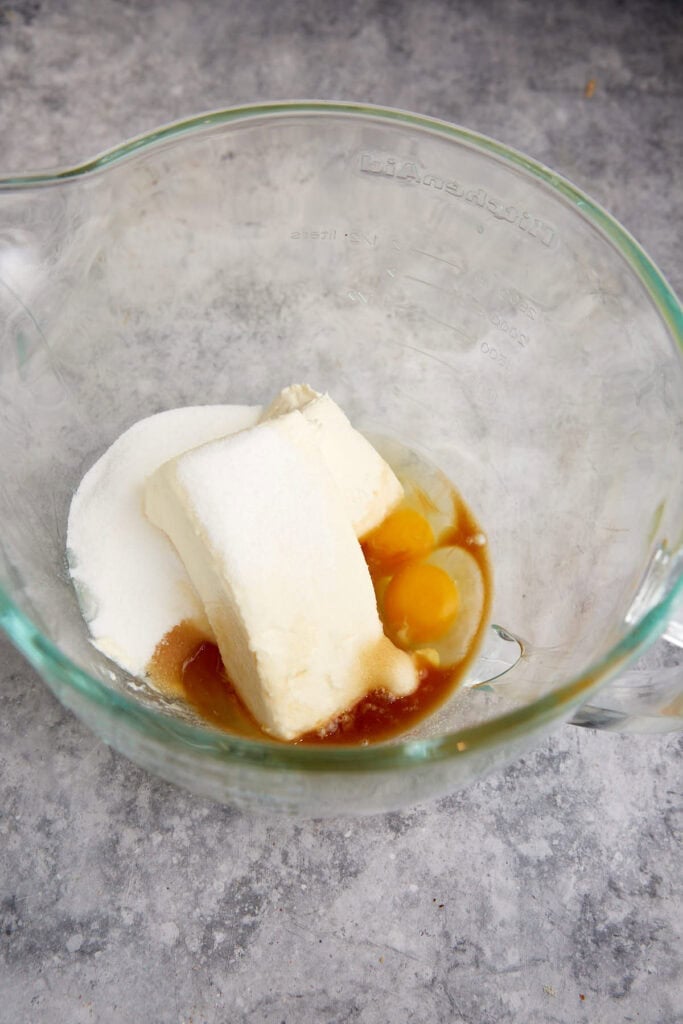 The ingredients for the filling before it has been mixed.