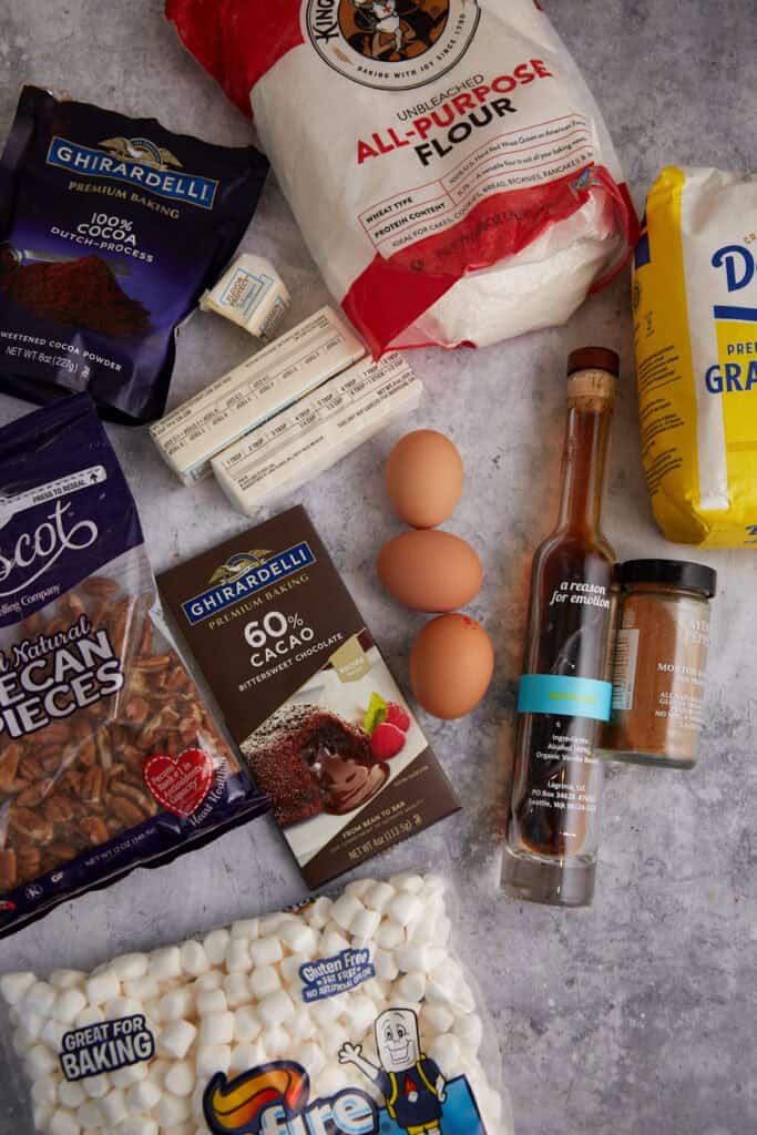 The ingredients fro brownies.