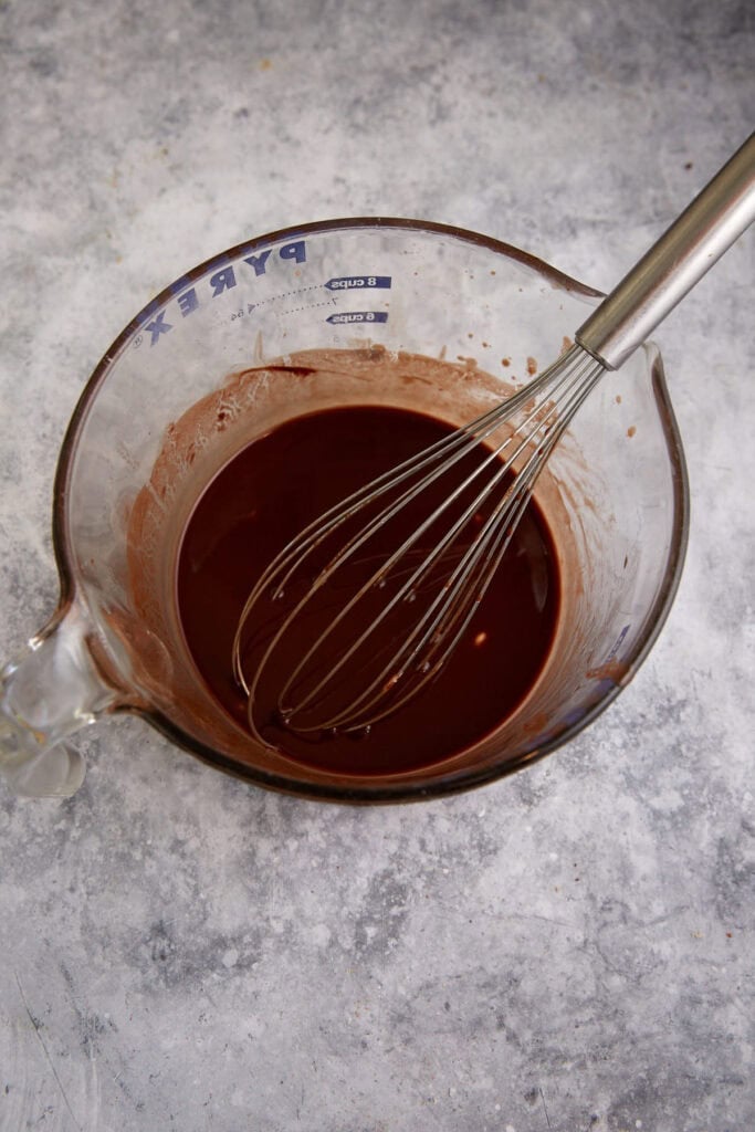 Melted chocolate and butter.