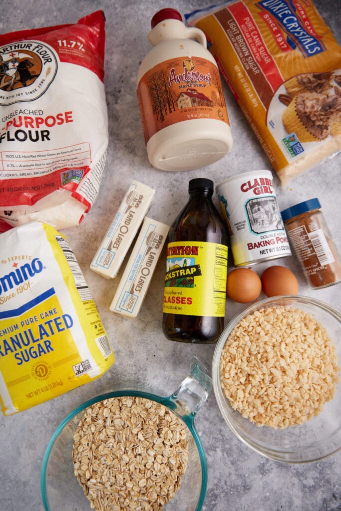The ingredients for Rice Krispie Cookies.