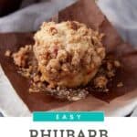 Rhubarb Streusel Muffins opened.