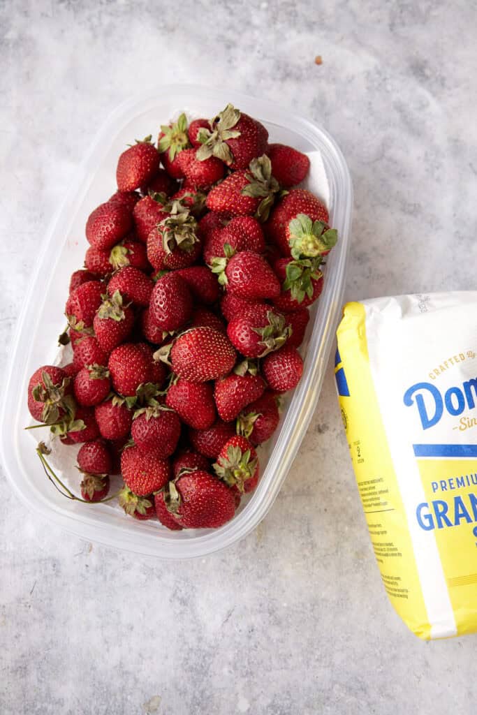 Ingredients for the strawberry filling.