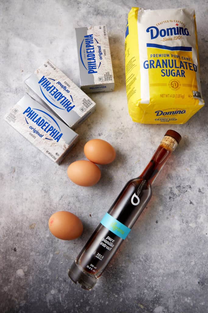 Ingredients for the cheesecake filling.