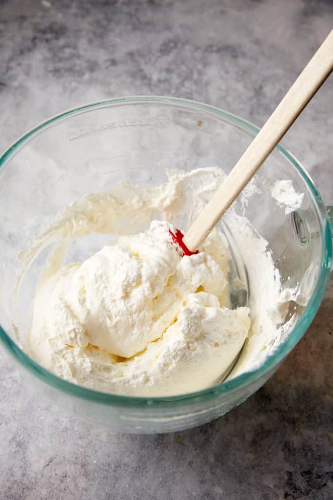 Whipped cream in a bowl.