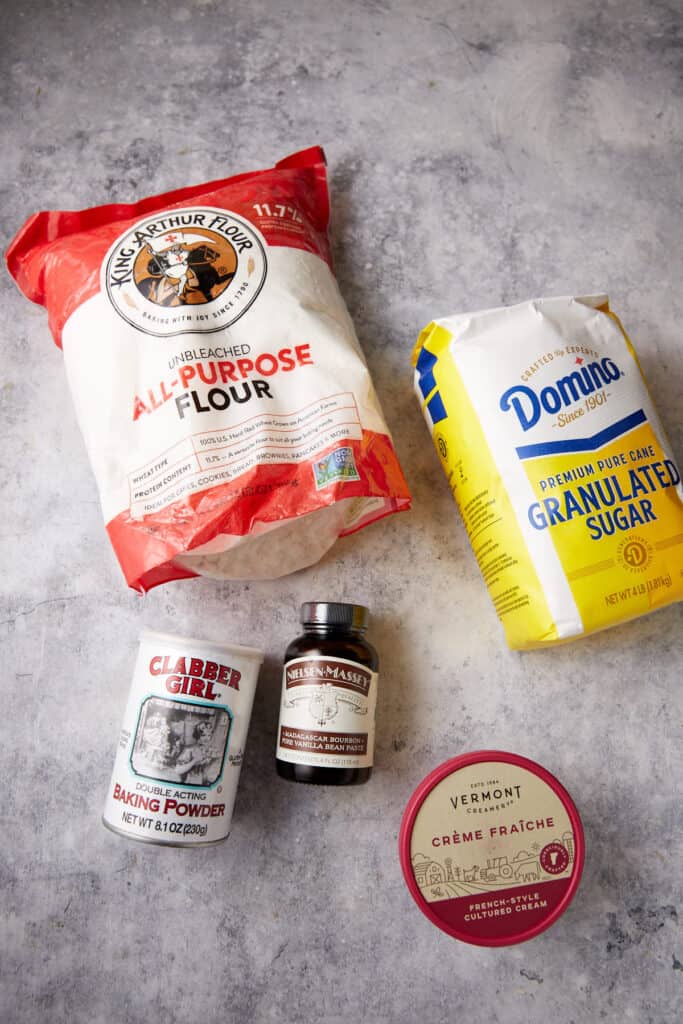 The ingredients for biscuits.