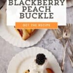 Peach Buckle with Blackberries slice.
