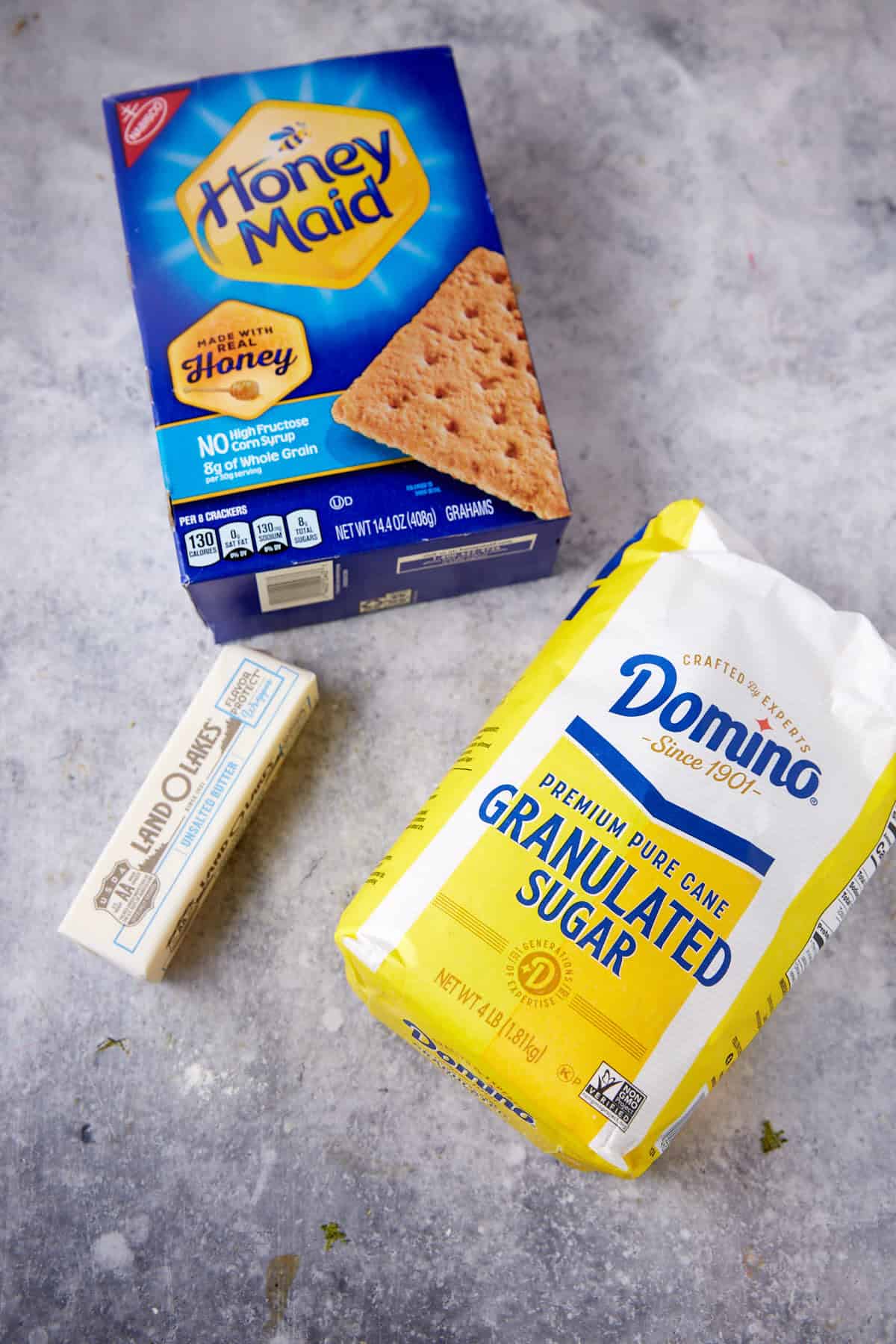 Ingredients for a graham cracker crust.