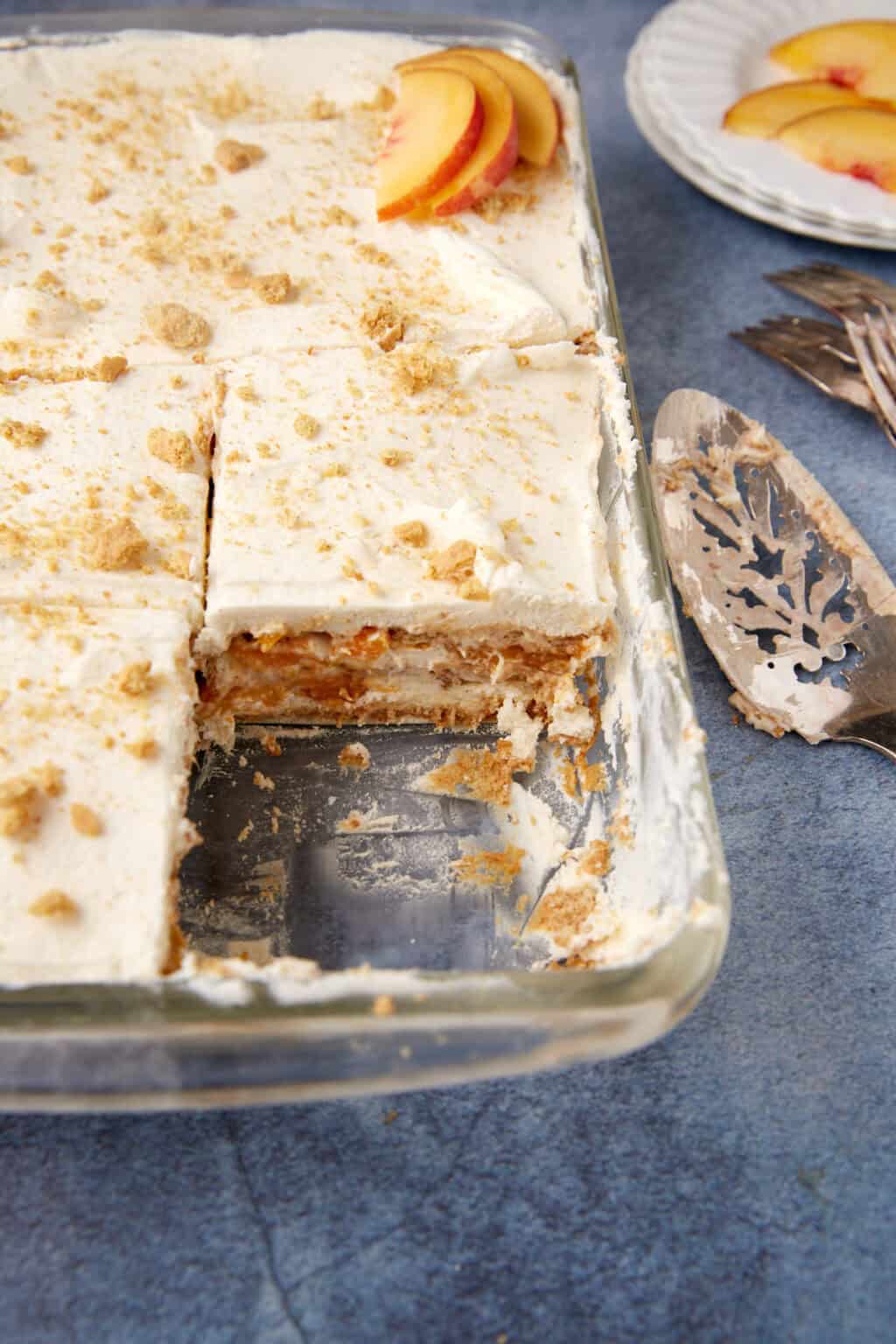 Peach Icebox Cake with Graham Crackers - Easy Southern Desserts