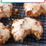 Baked Apple Fritters on baking rack.
