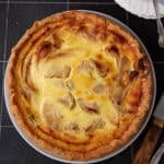 A baked apple custard pie.