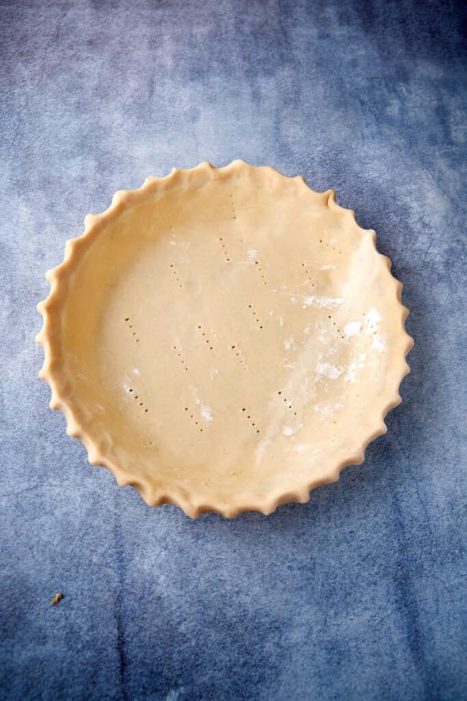 An unbaked pie crust.