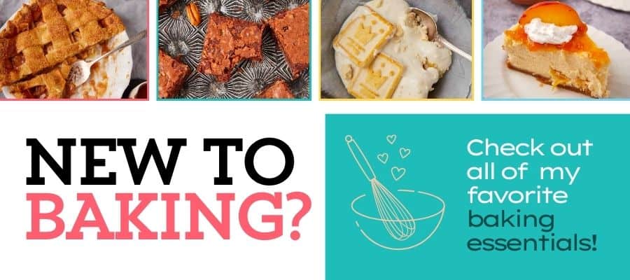 A collage of desserts in a block promoting baking equipment.