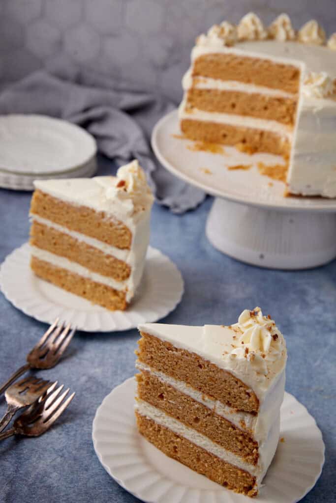2 slices of sweet potato cake.