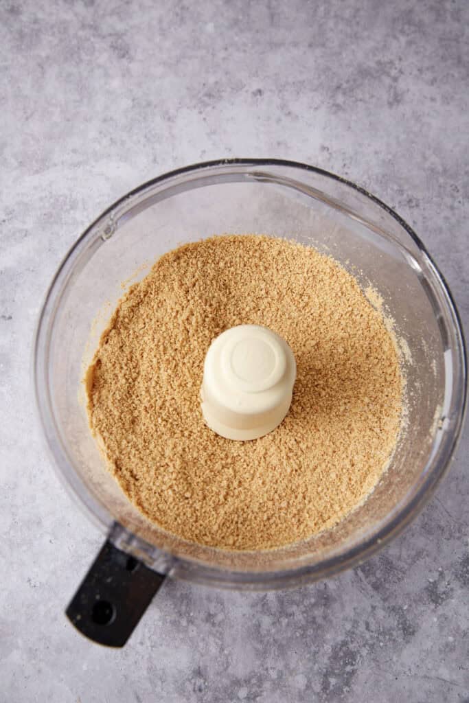 pulsed graham cracker crumbs in a food processor.