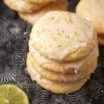 lime cookies on a dark background.