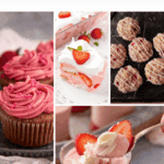 Pinterest collage with text overlay for strawberry desserts