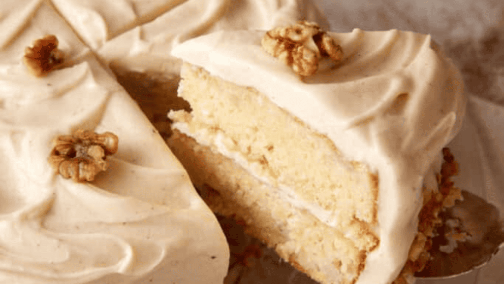 banana layer cake slice.