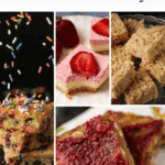 Pinterest collage with text overlay for bite-sized desserts