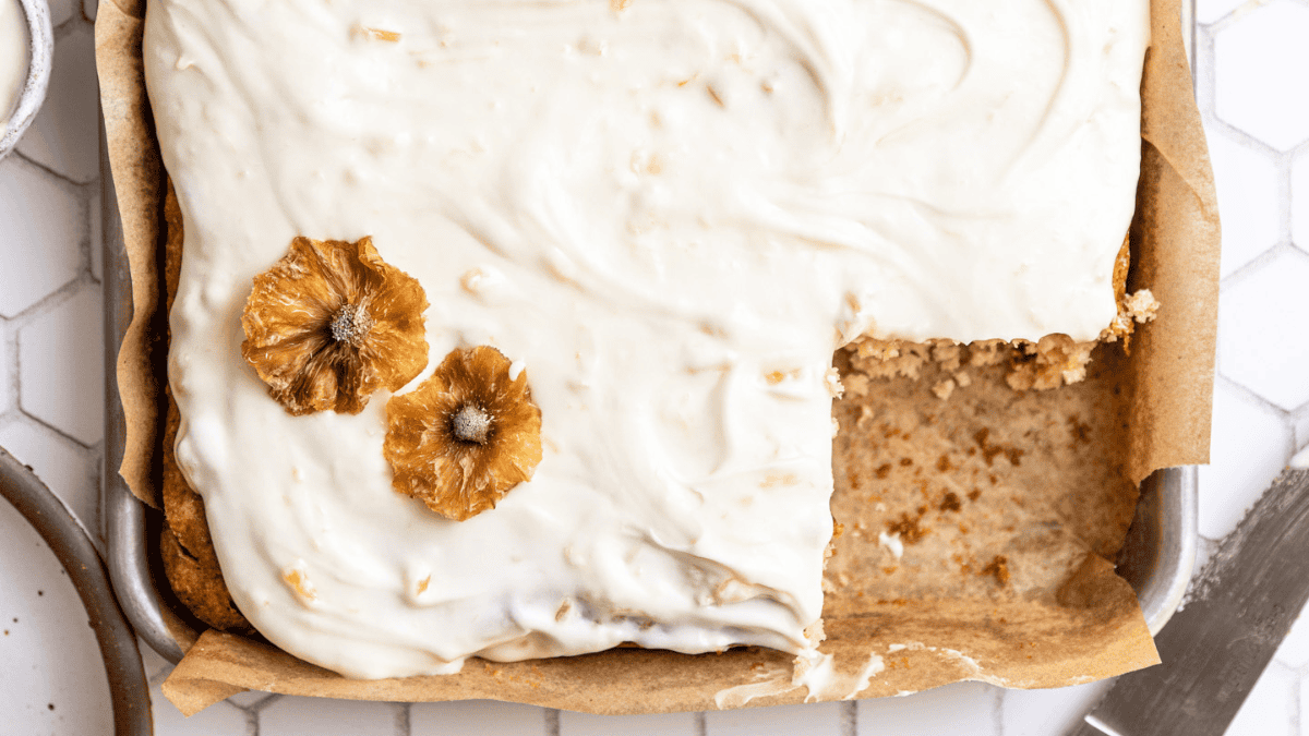 moist pineapple cake top view.