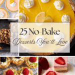 Pinterest collage with text overlay for no-bake desserts