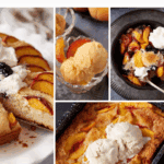 Pinterest collage with text overlay for peach desserts