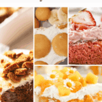 Pinterest collage with text overlay for poke cake recipes