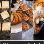 Pinterest collage with text overlay for unexpected potluck desserts
