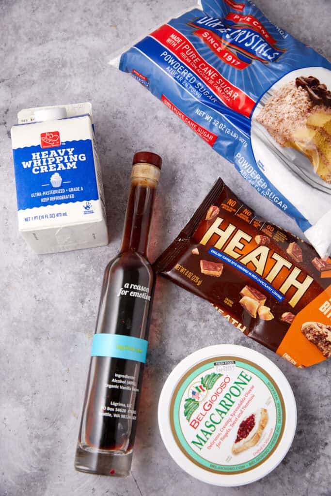 heath bar cake ingredients.