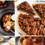 Pinterest collage with text overlay for old-school retro desserts