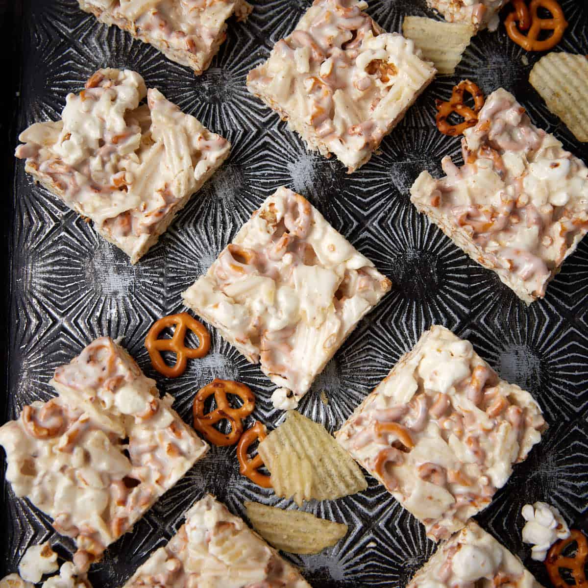 marshmallow squares on a dark background.