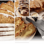 Pinterest collage with text overlay for sweet breads work for breakfast or dessert