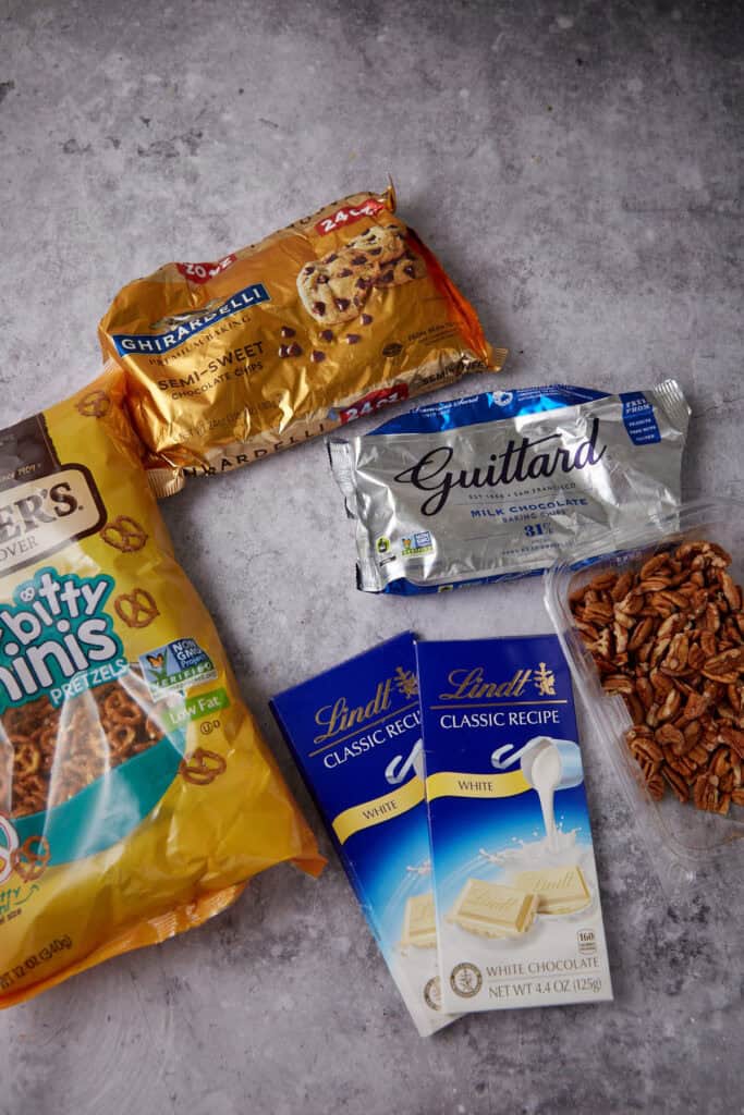 ingredients for chocolate clusters.