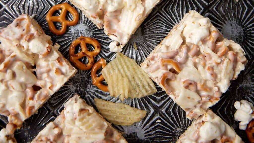 marshmallow squares on a dark background.