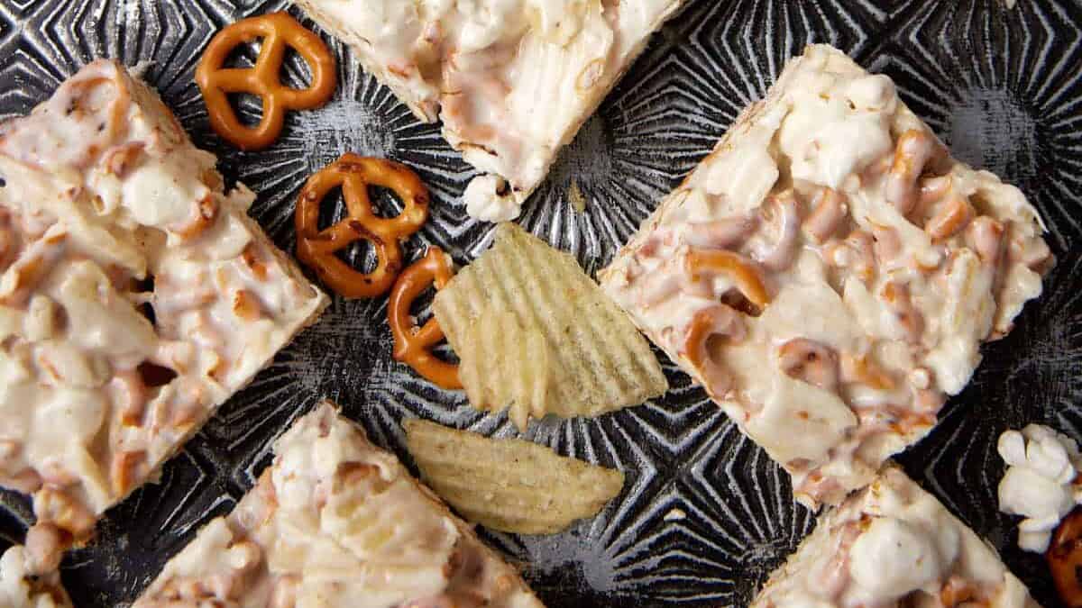 marshmallow squares on a dark background.